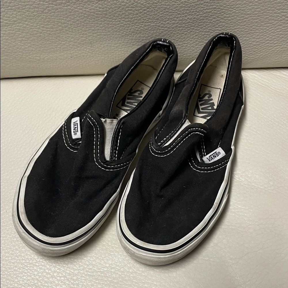 Vans Kids Black Slip-On Sneakers